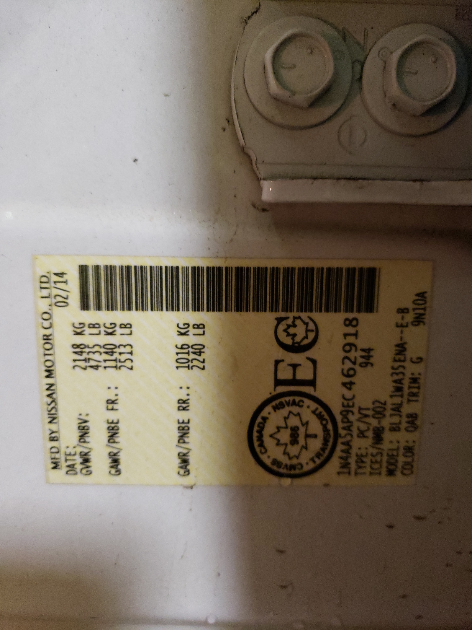 1N4AA5AP9EC462918 2014 Nissan Maxima S