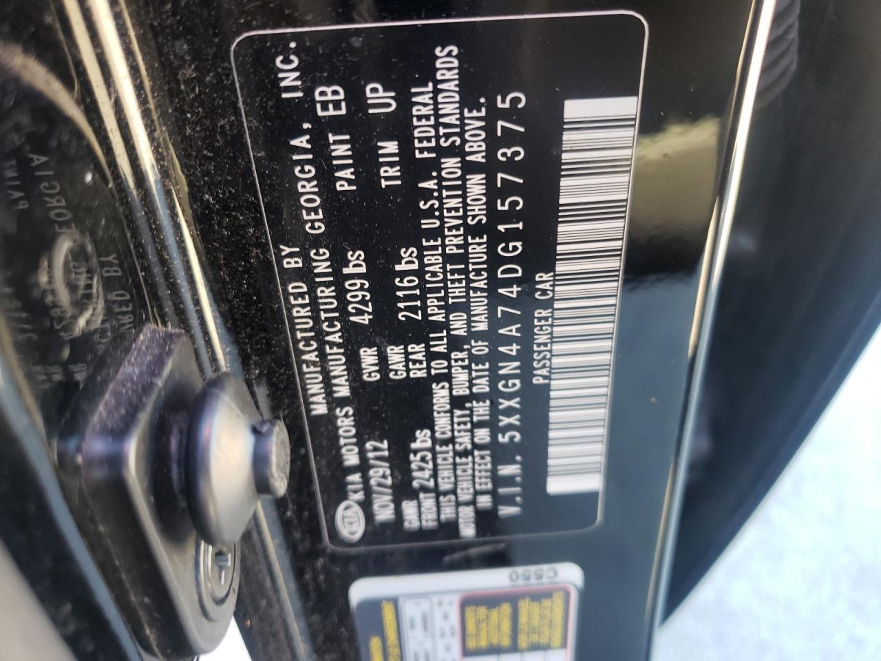 2013 Kia Optima Ex VIN: 5XXGN4A74DG157375 Lot: 73693813