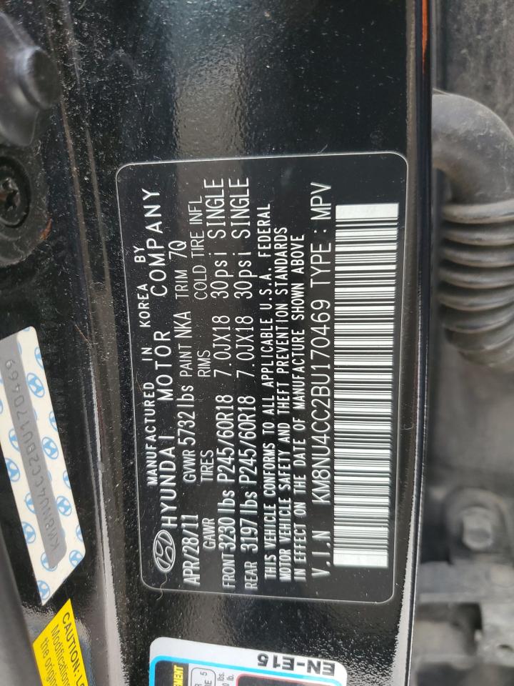 2011 Hyundai Veracruz Gls VIN: KM8NU4CC2BU170469 Lot: 58105714