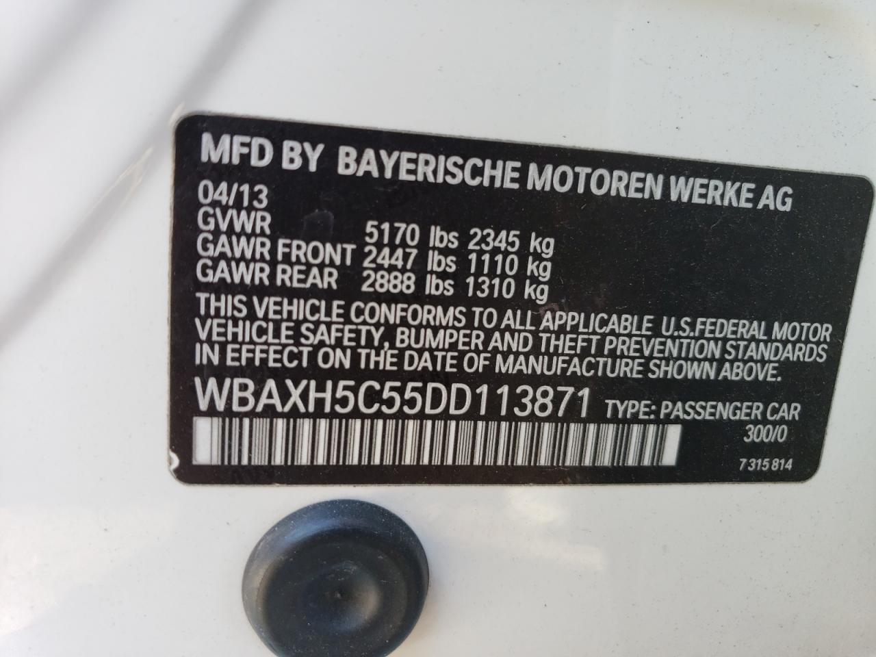 WBAXH5C55DD113871 2013 BMW 528 Xi