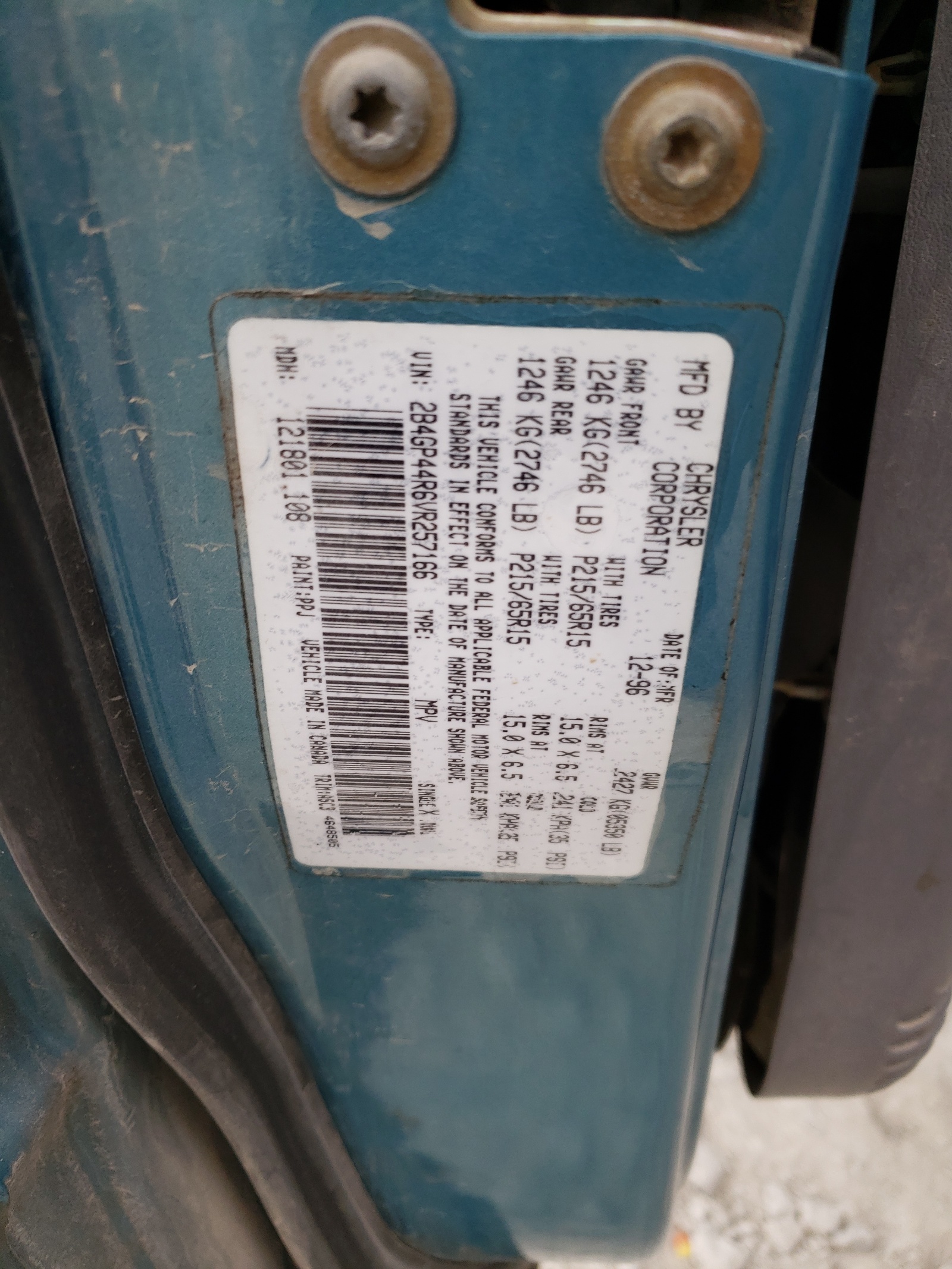 2B4GP44R6VR257166 1997 Dodge Grand Caravan Se