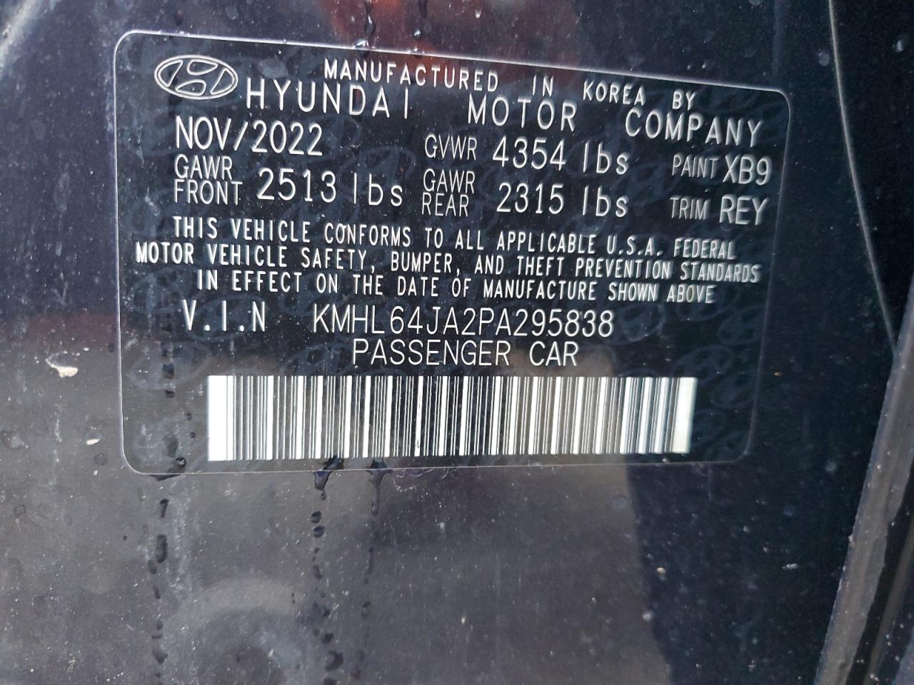 KMHL64JA2PA295838 2023 Hyundai Sonata Sel