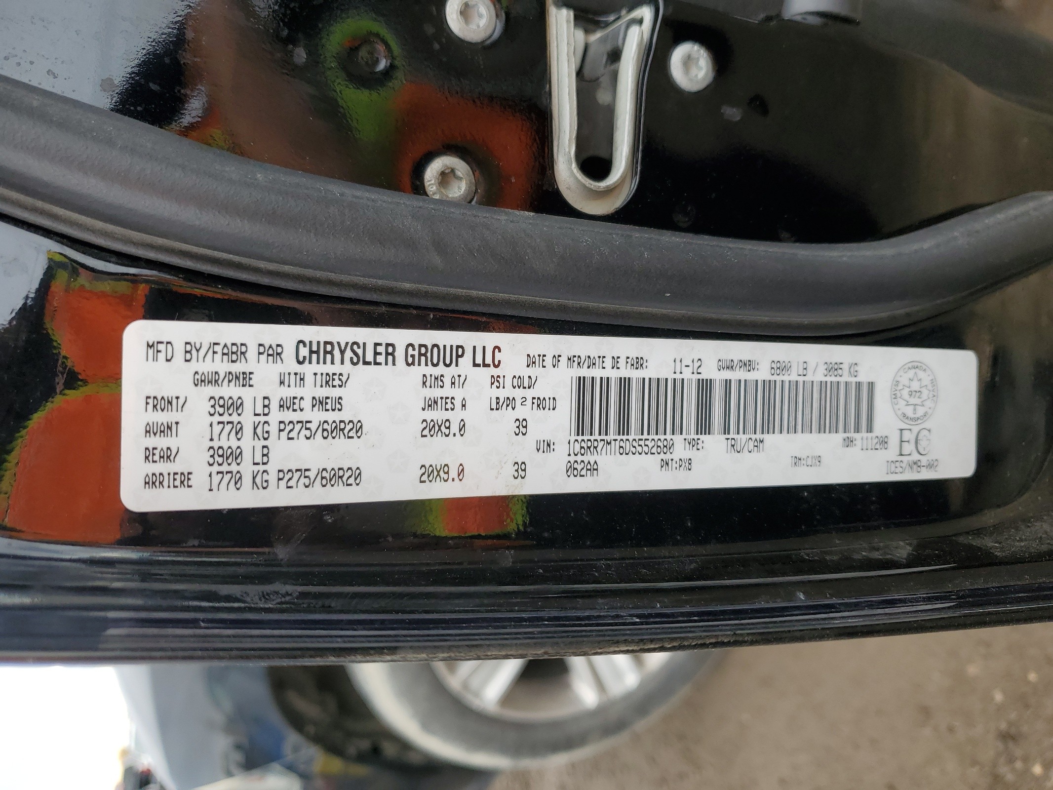 1C6RR7MT6DS552680 2013 Ram 1500 Sport