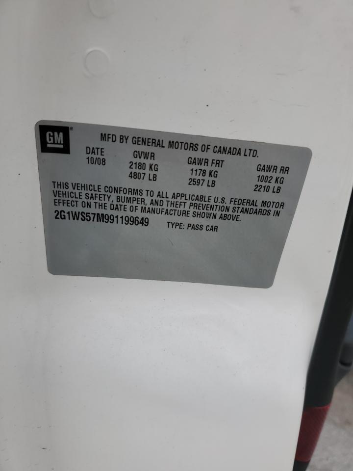 2009 Chevrolet Impala Police VIN: 2G1WS57M991199649 Lot: 72659003