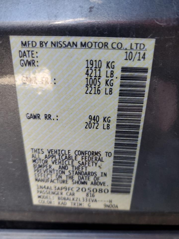 1N4AL3AP9FC205080 2015 Nissan Altima 2.5