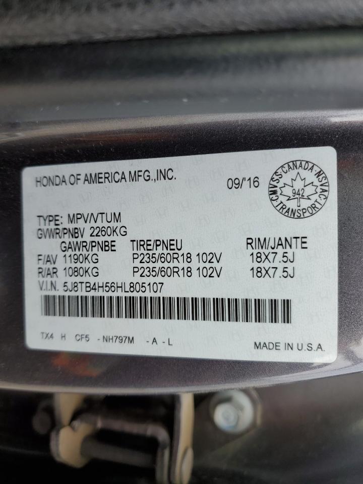 5J8TB4H56HL805107 2017 Acura Rdx Technology