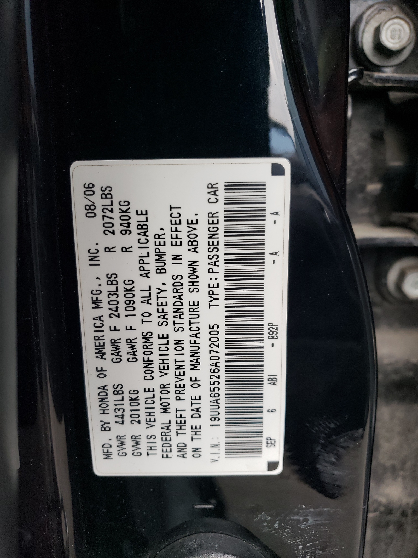 19UUA65526A072005 2006 Acura 3.2Tl