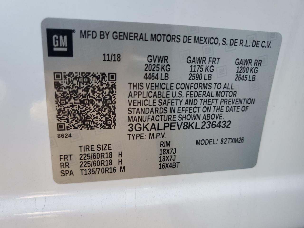 3GKALPEV8KL236432 2019 GMC Terrain Slt