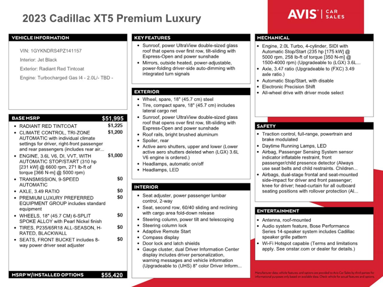 VIN 1GYKNDRS4PZ141157 2023 CADILLAC XT5 no.13