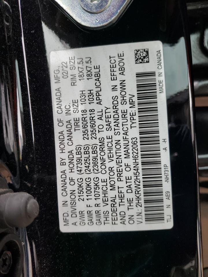 2022 Honda Cr-V Ex VIN: 2HKRW2H54NH622063 Lot: 70968603