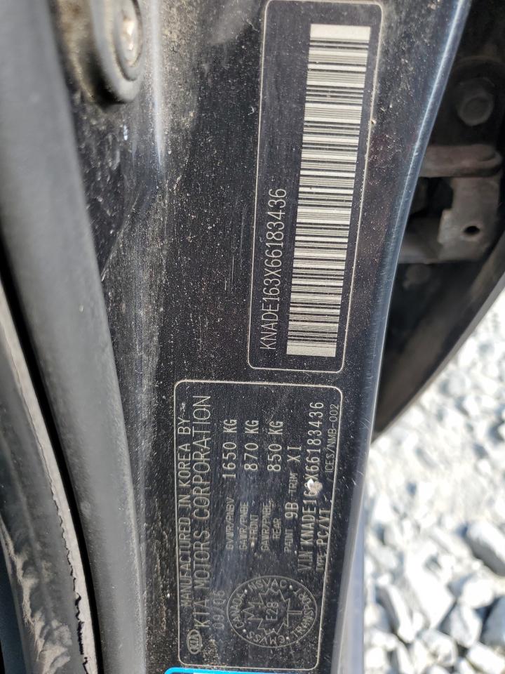 2006 Kia Rio 5 VIN: KNADE163X66183436 Lot: 69373653