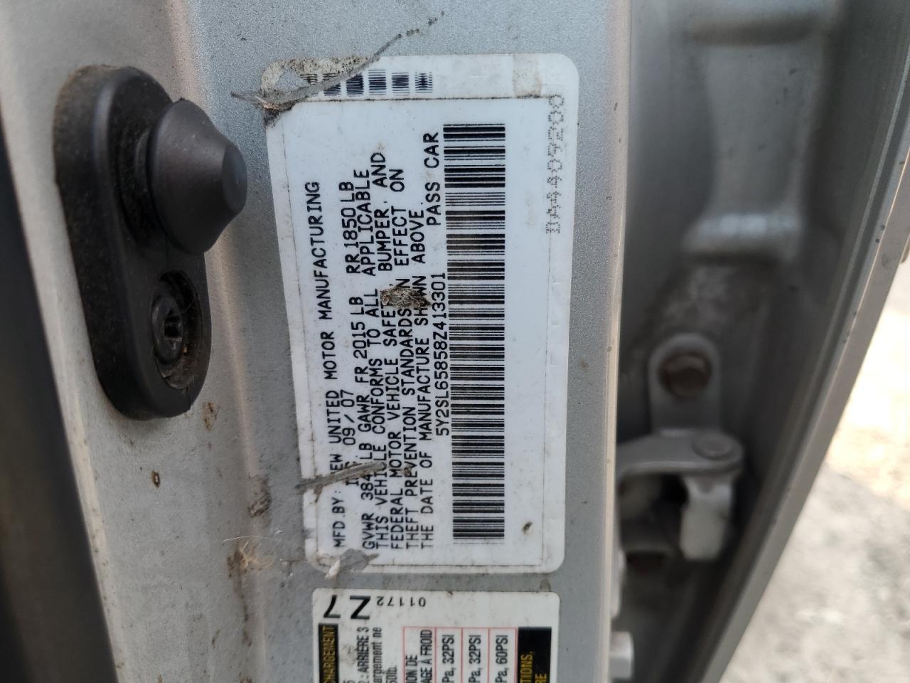 2008 Pontiac Vibe VIN: 5Y2SL65858Z413301 Lot: 60596955