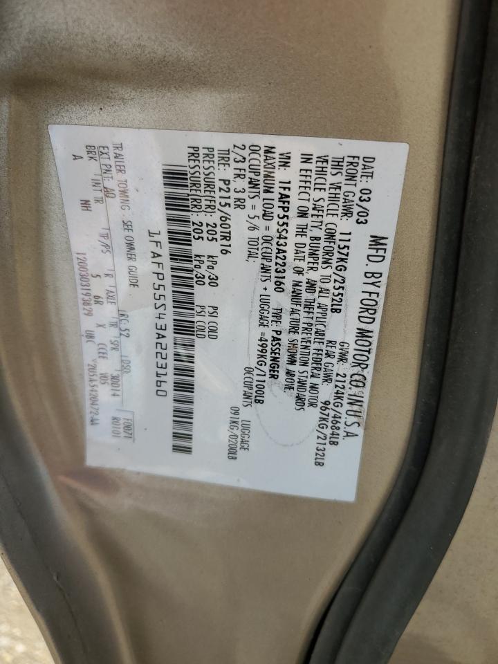 1FAFP55S43A223160 2003 Ford Taurus Ses