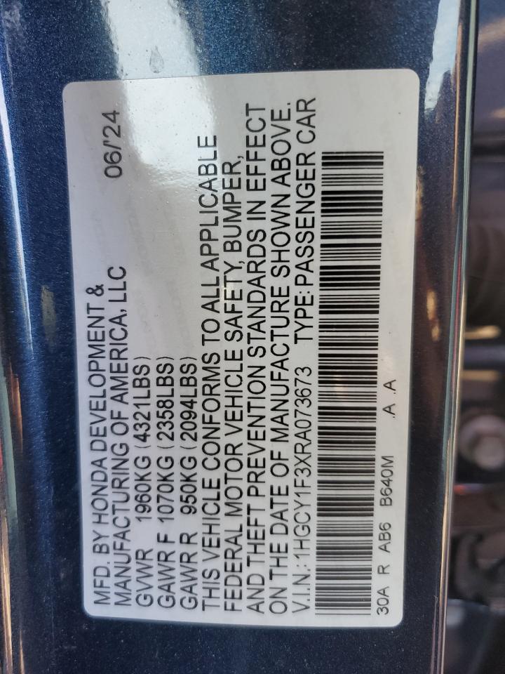 1HGCY1F3XRA073673 2024 Honda Accord Ex