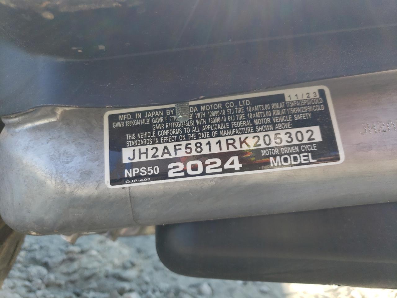 JH2AF5811RK205302 2024 Honda Nps50