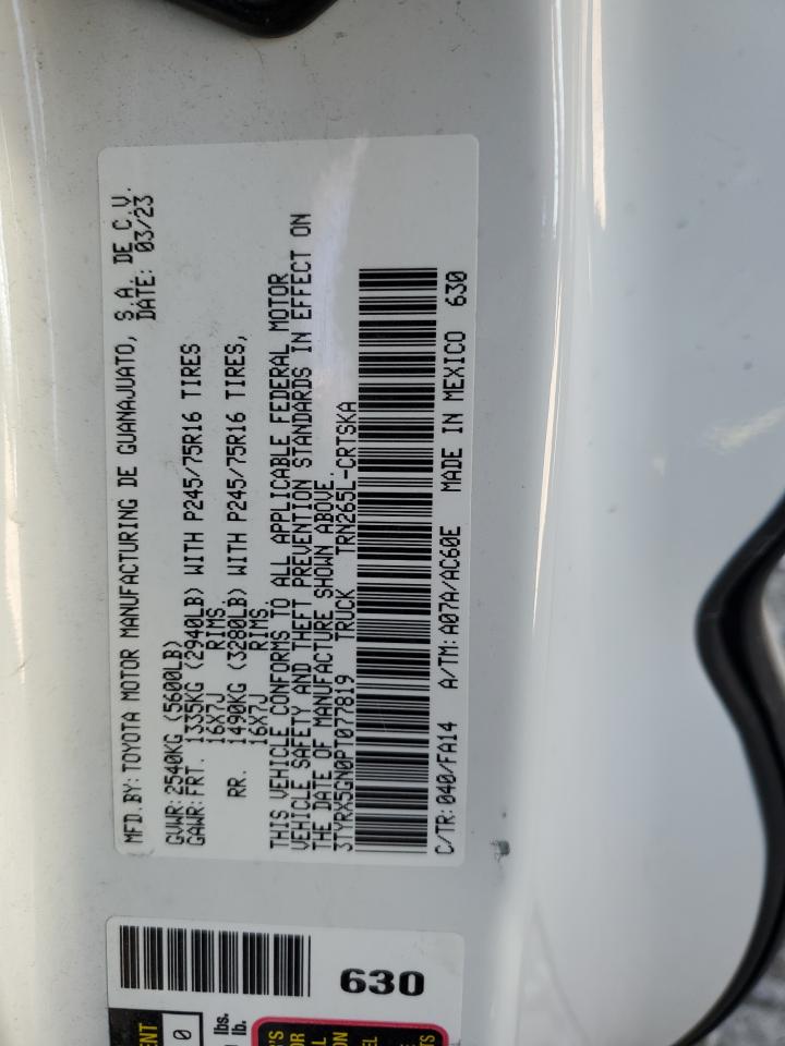 2023 Toyota Tacoma Access Cab VIN: 3TYRX5GN0PT077819 Lot: 77150174