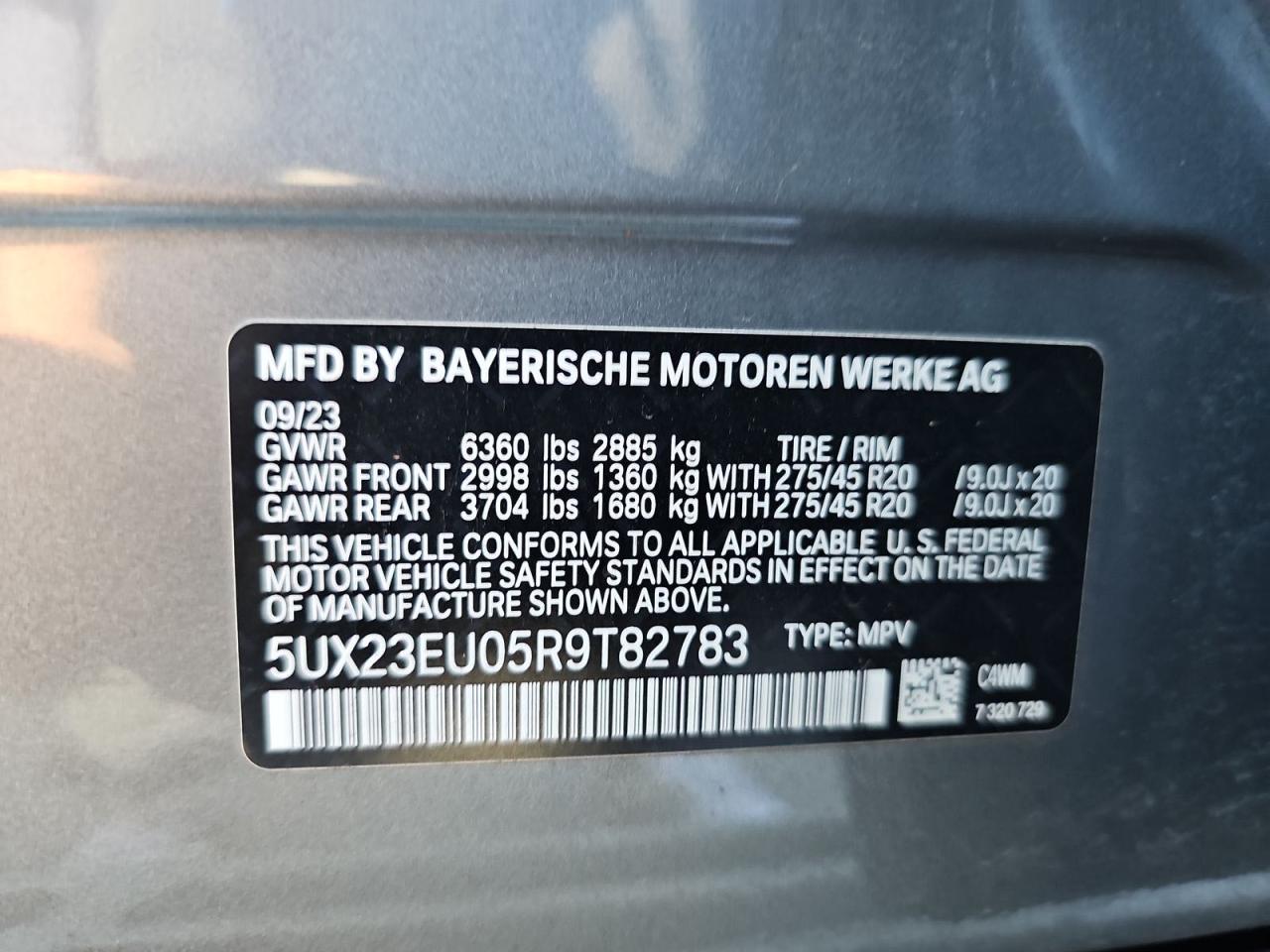 2024 BMW X5 xDrive40I VIN: 5UX23EU05R9T82783 Lot: 77654384