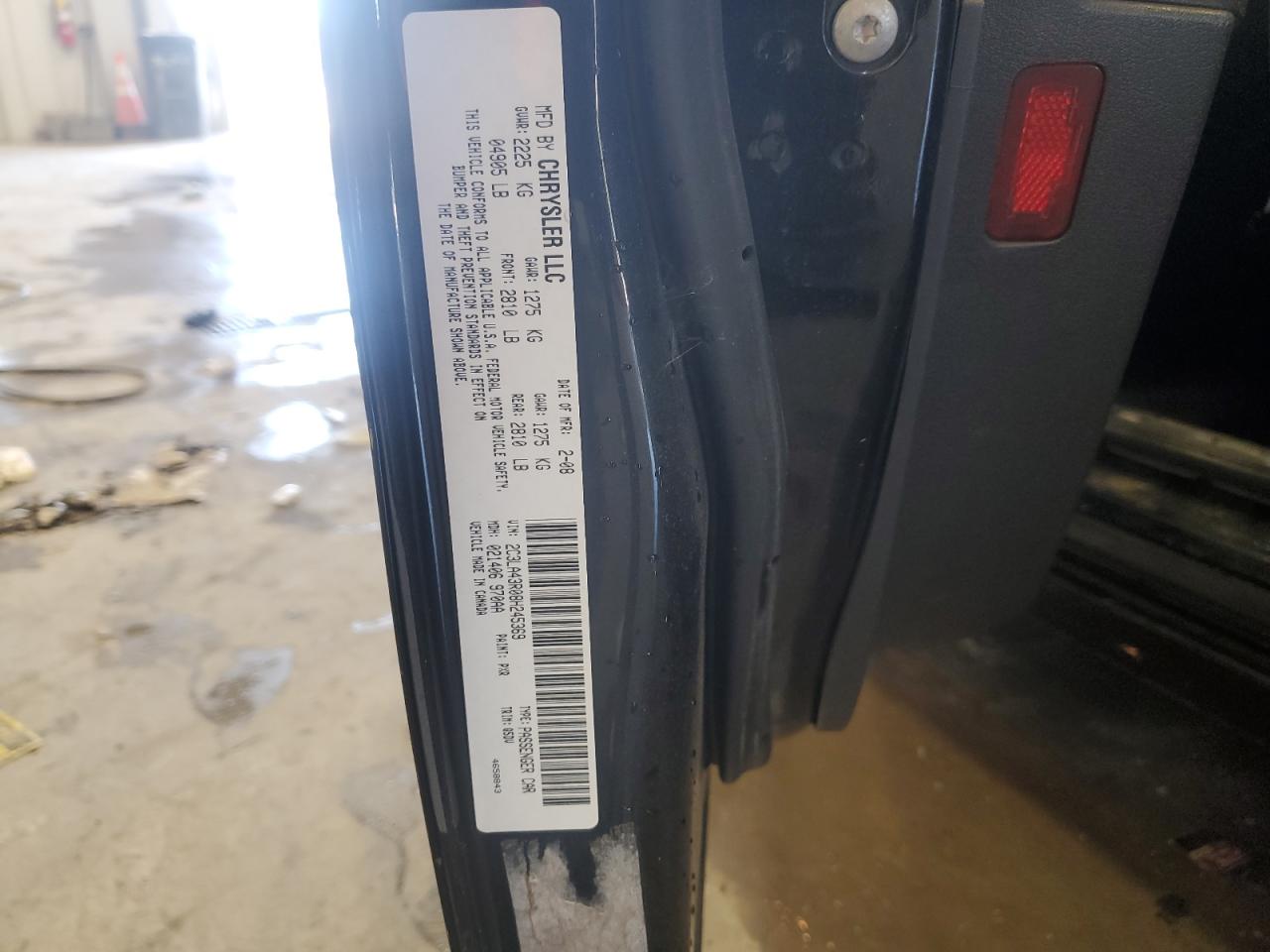 2008 Chrysler 300 Lx VIN: 2C3LA43R08H245369 Lot: 64576155