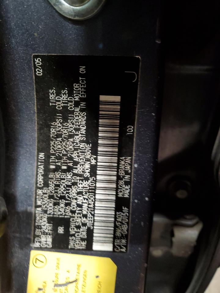 2005 Toyota Highlander Limited VIN: JTEEP21A450111075 Lot: 77962864