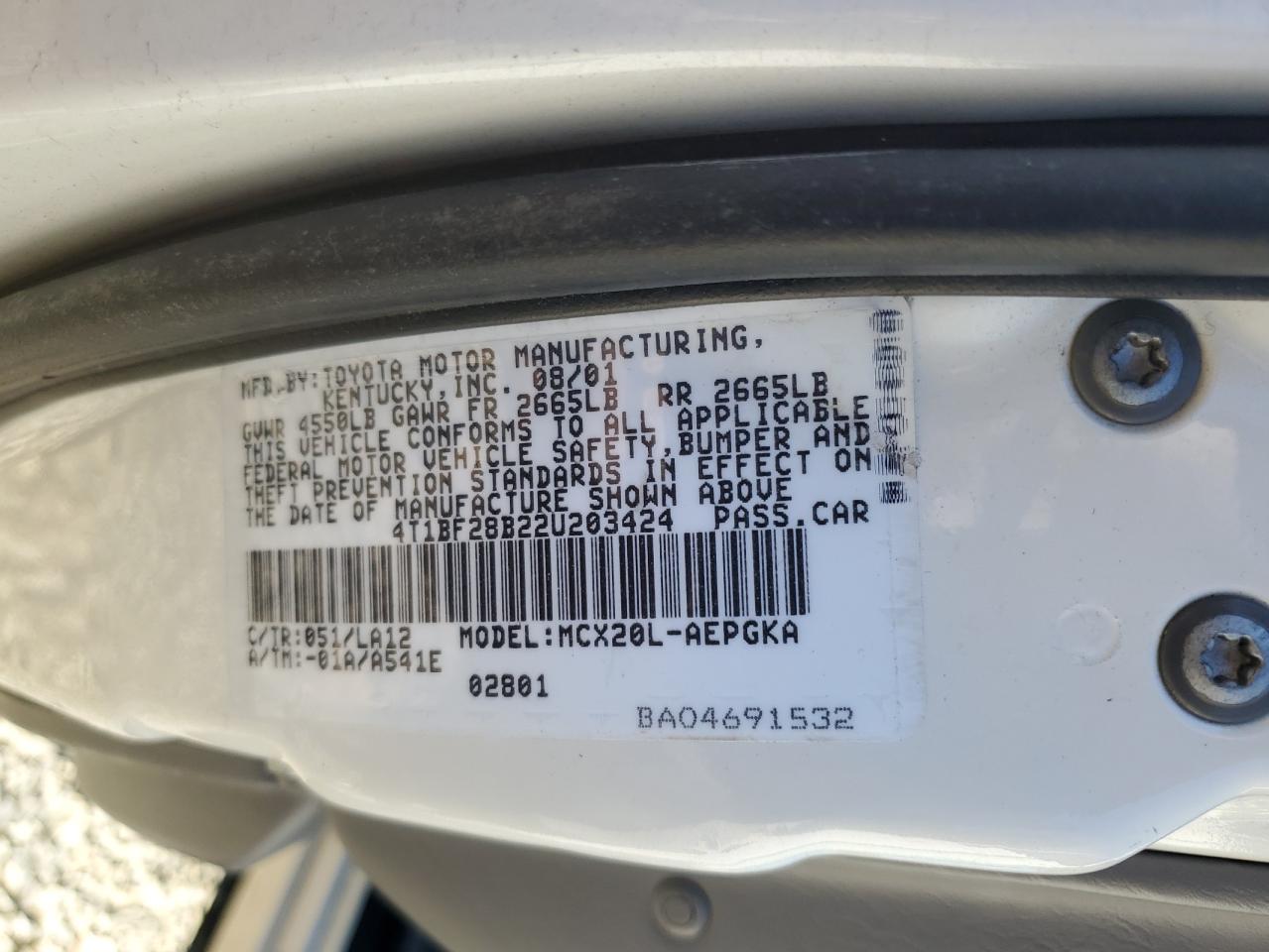 4T1BF28B22U203424 2002 Toyota Avalon Xl