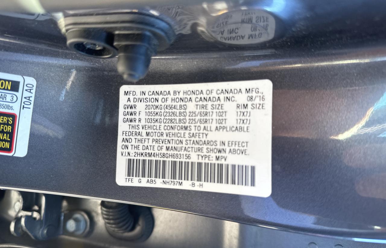 2HKRM4H58GH693156 2016 Honda Cr-V Ex