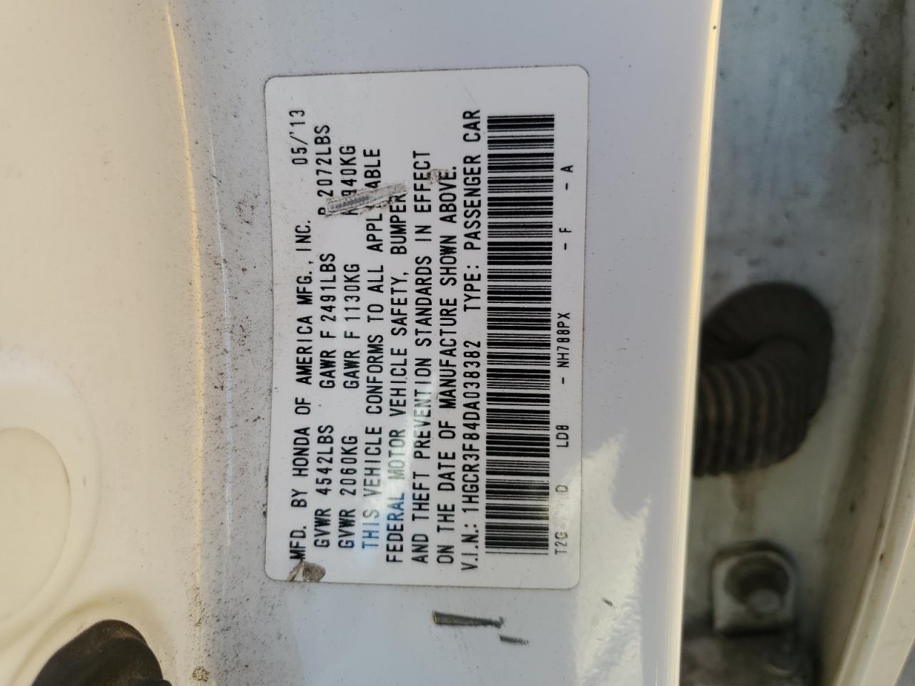 VIN 1HGCR3F84DA038382 2013 HONDA ACCORD no.12