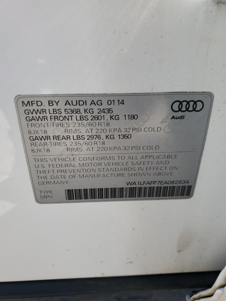 2014 Audi Q5 Premium Plus VIN: WA1LFAFP7EA082634 Lot: 77600584