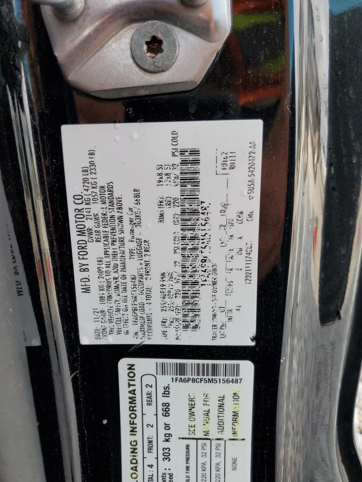 1FA6P8CF5M5156487 FORD MUSTANG 2021