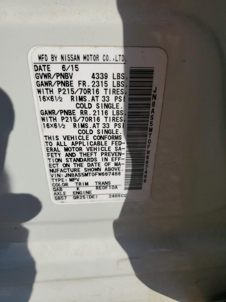 JN8AS5MT0FW667466 2015 Nissan Rogue Select S