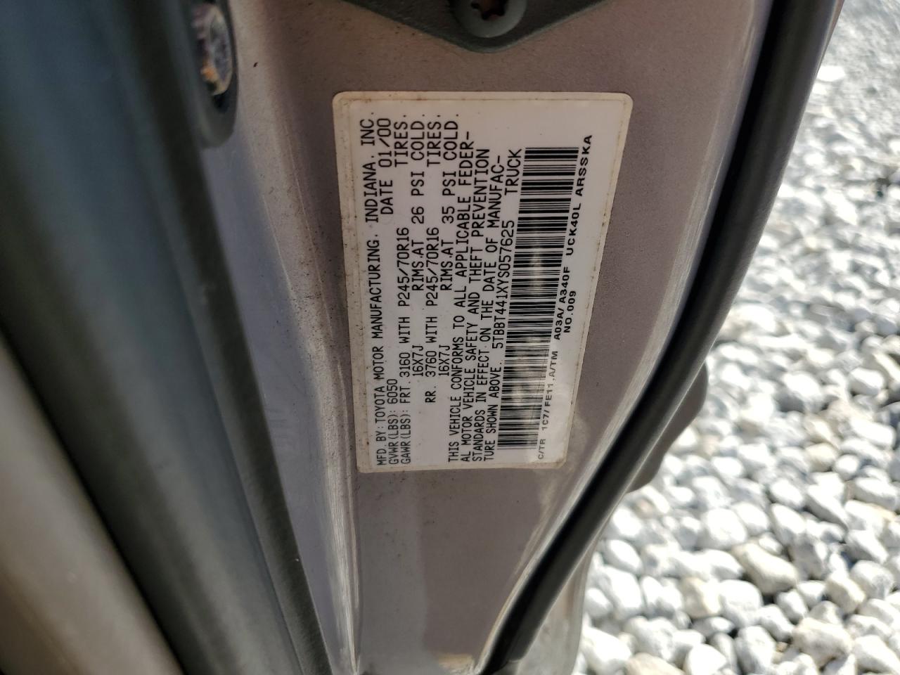 5TBBT441XYS057625 2000 Toyota Tundra Access Cab