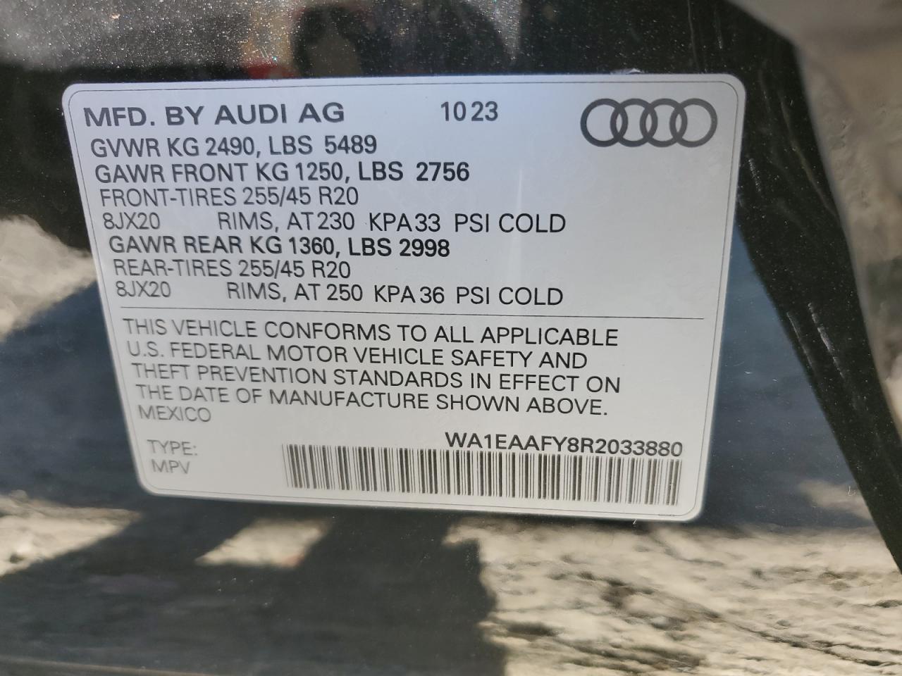 2024 Audi Q5 Premium Plus 45 VIN: WA1EAAFY8R2033880 Lot: 76935824