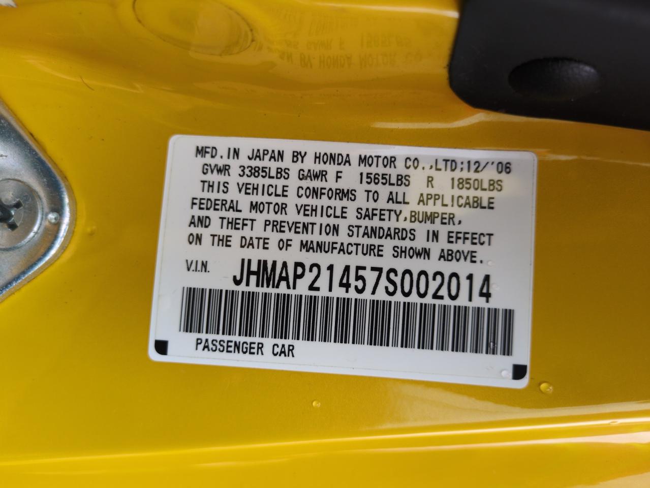 JHMAP21457S002014 2007 Honda S2000