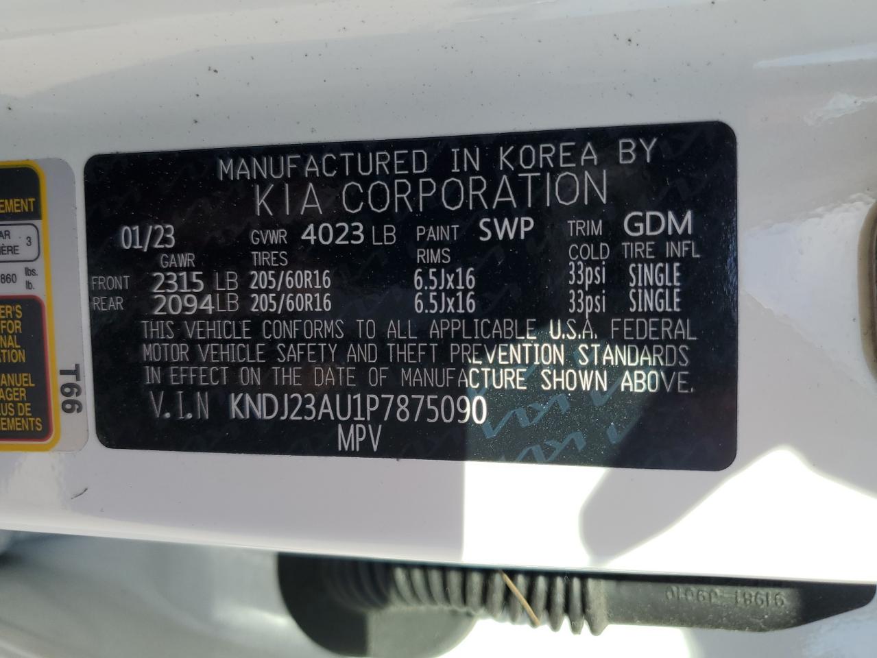 KNDJ23AU1P7875090 2023 Kia Soul Lx