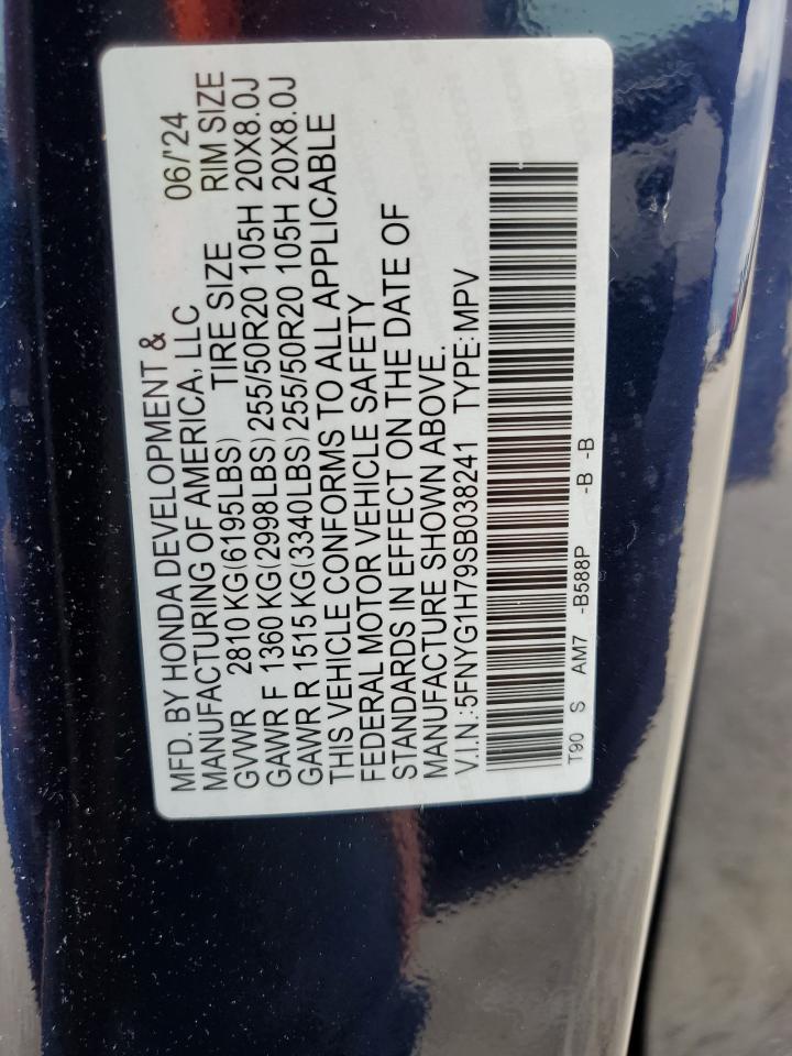 5FNYG1H79SB038241 2025 Honda Pilot Touring