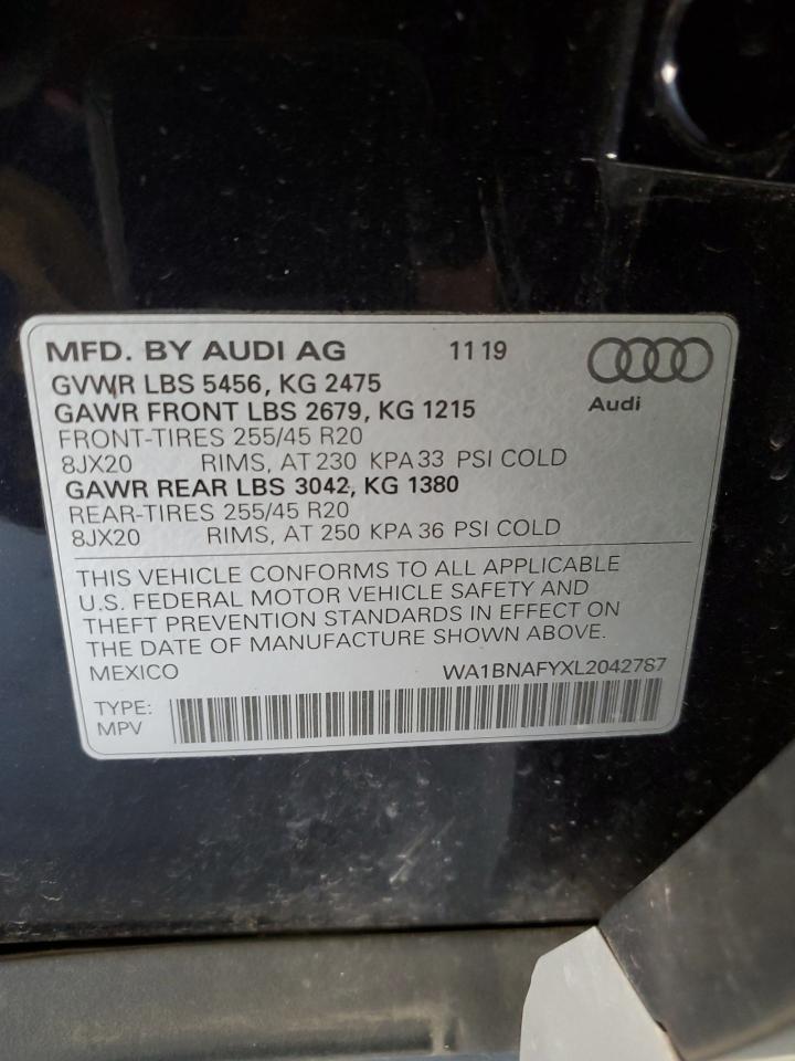 WA1BNAFYXL2042787 2020 Audi Q5 Premium Plus