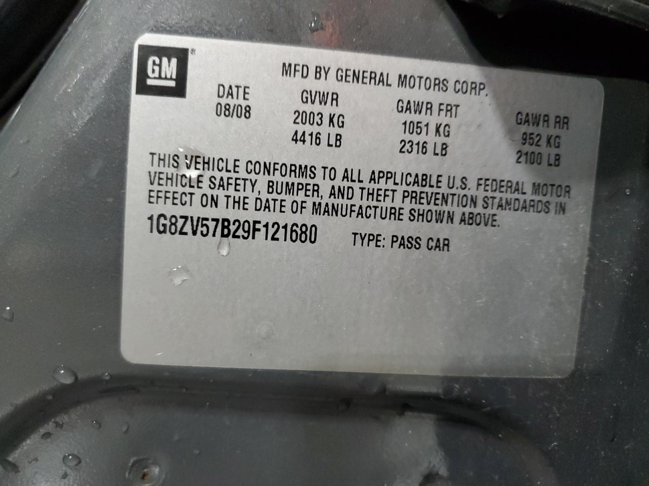 1G8ZV57B29F121680 2009 Saturn Aura Xr