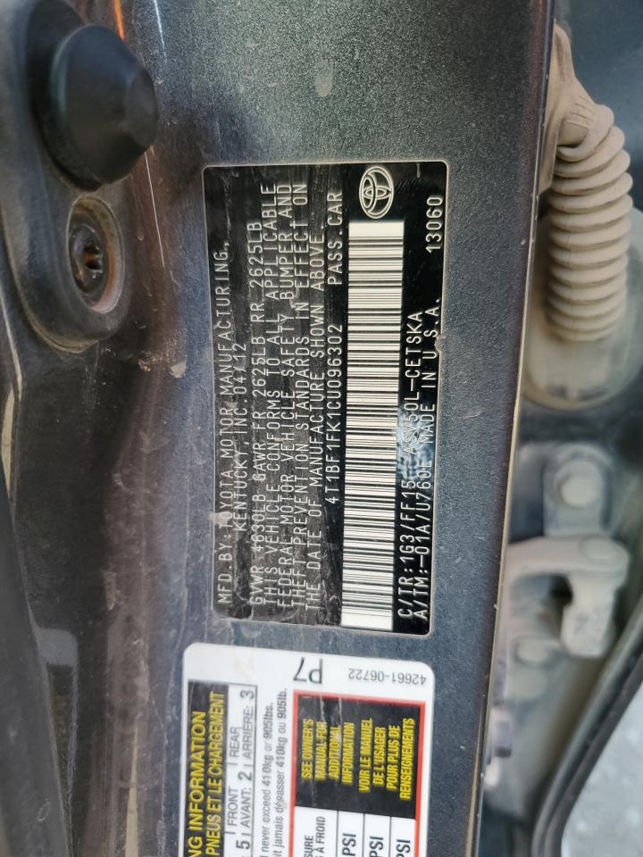 4T1BF1FK1CU096302 2012 Toyota Camry Base