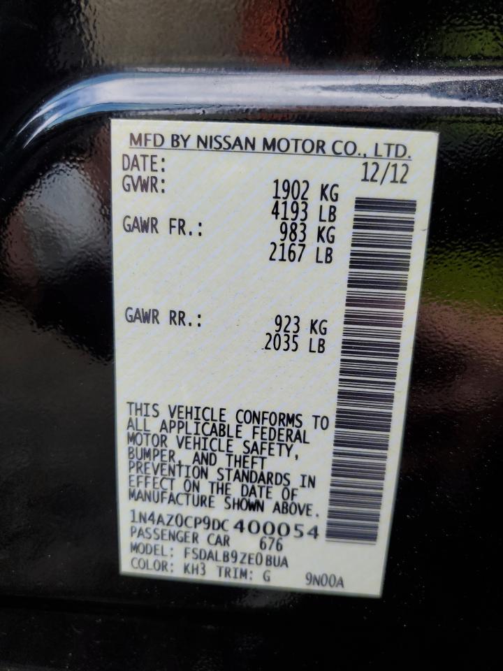 2013 Nissan Leaf S VIN: 1N4AZ0CP9DC400054 Lot: 78947524