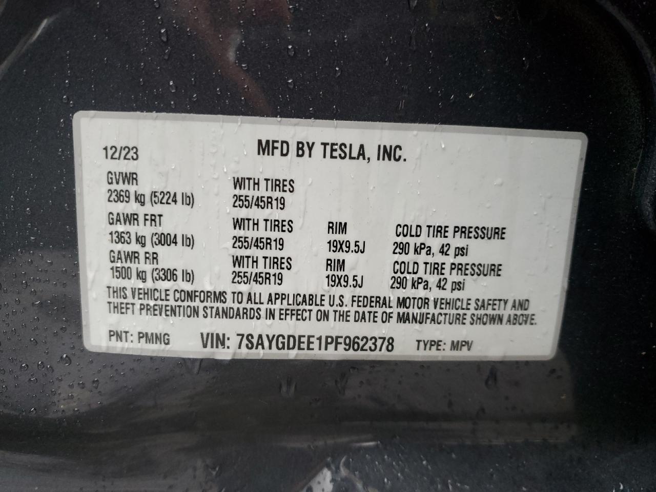 7SAYGDEE1PF962378 2023 Tesla Model Y