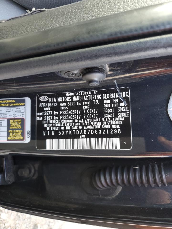 2013 Kia Sorento Lx VIN: 5XYKTDA67DG321298 Lot: 74533364