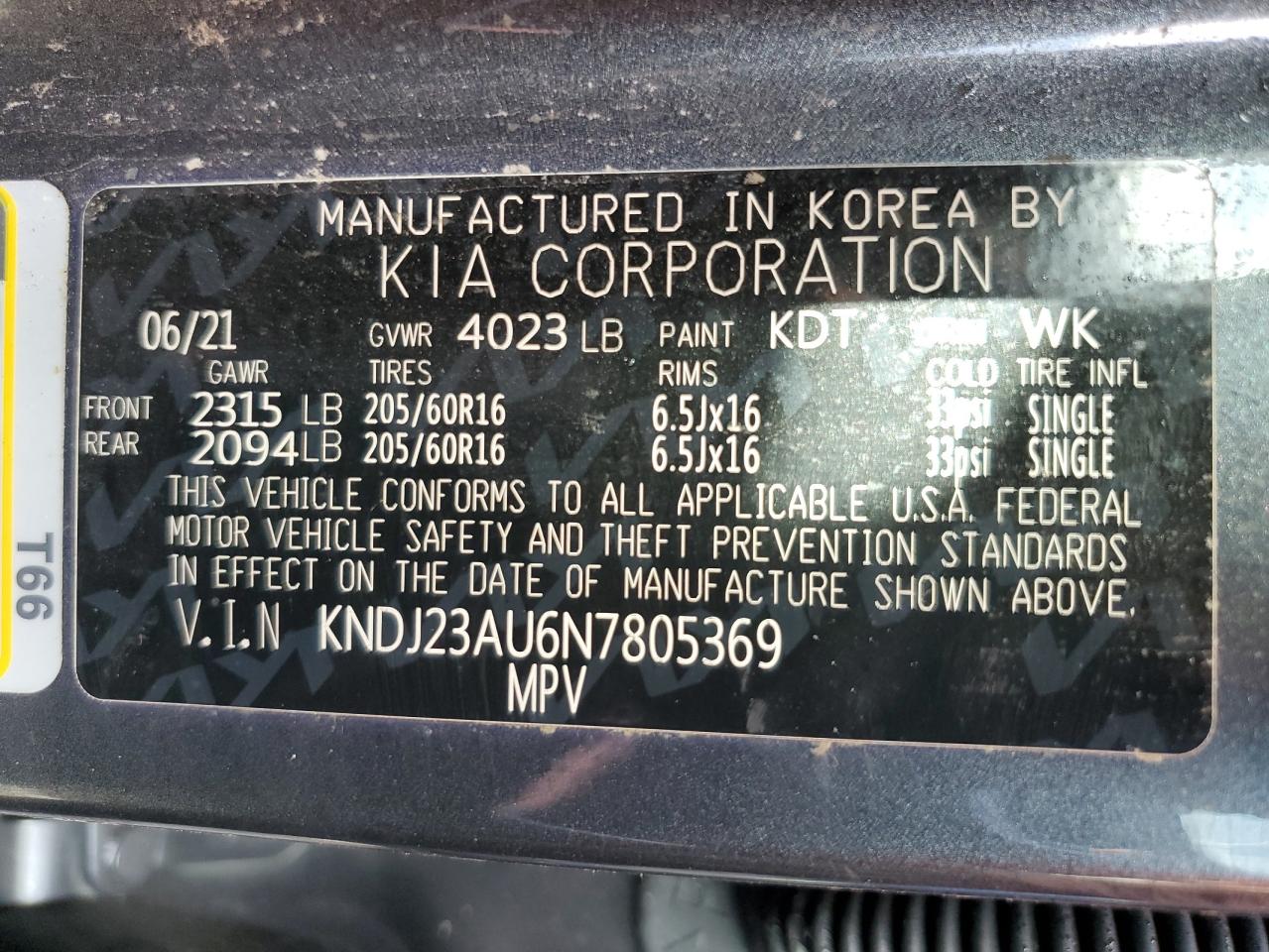 KNDJ23AU6N7805369 2022 Kia Soul Lx