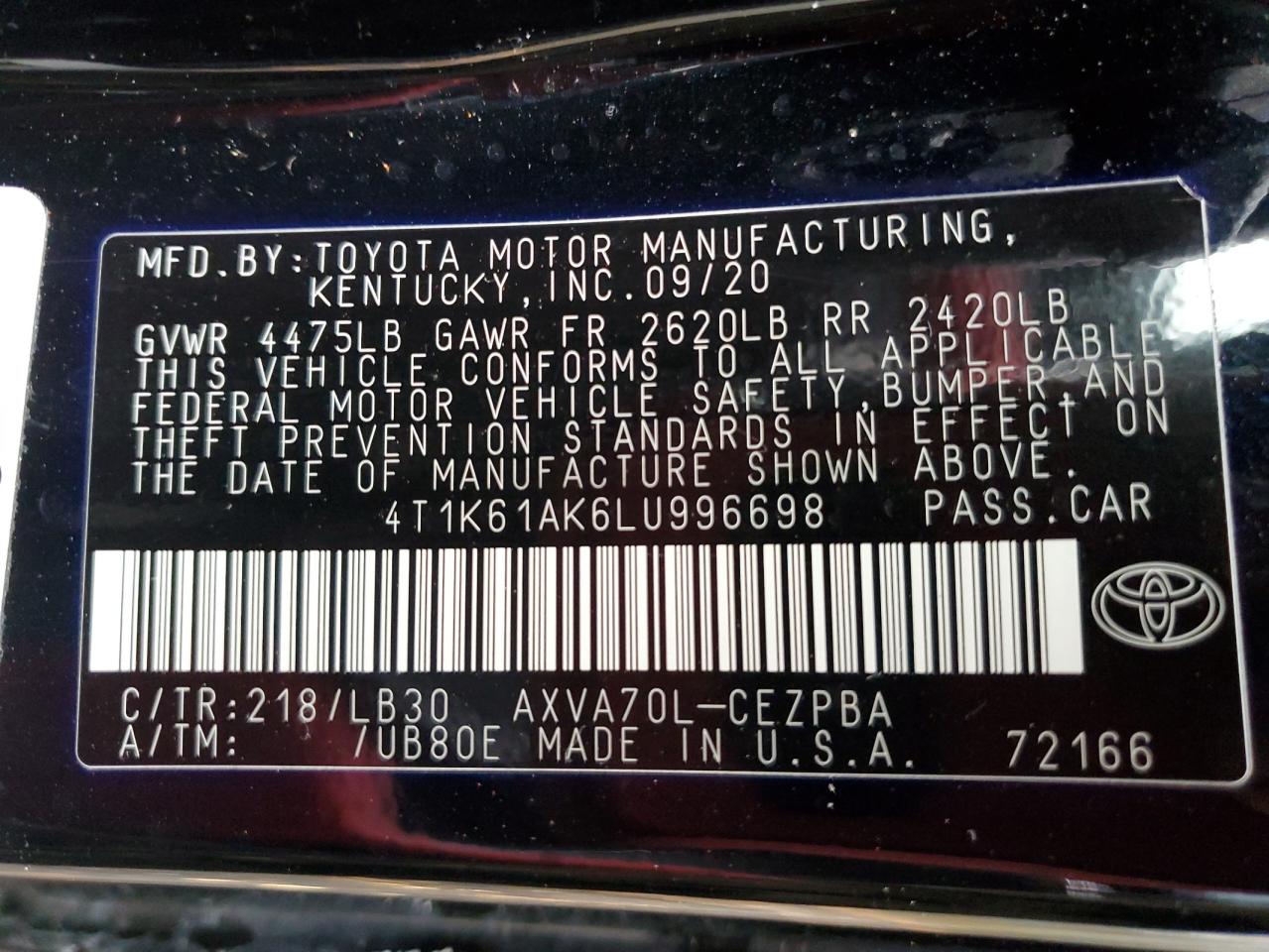 2020 Toyota Camry - Image 12