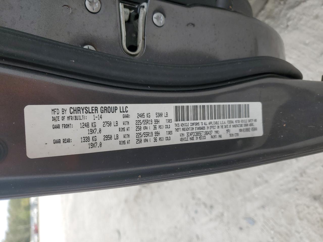 2014 Dodge Journey Sxt VIN: 3C4PDCBB5ET186437 Lot: 77786594