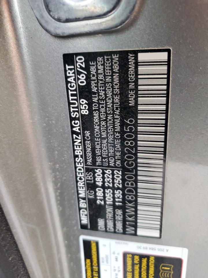 2020 Mercedes-Benz C 300 VIN: W1KWK8DB0LG028056 Lot: 75278384