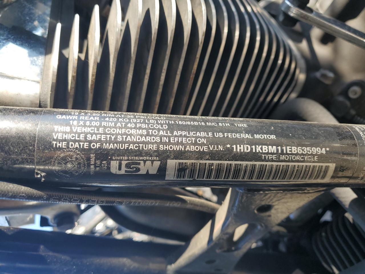 2014 Harley-Davidson Flhx Street Glide VIN: 1HD1KBM11EB635994 Lot: 73342224