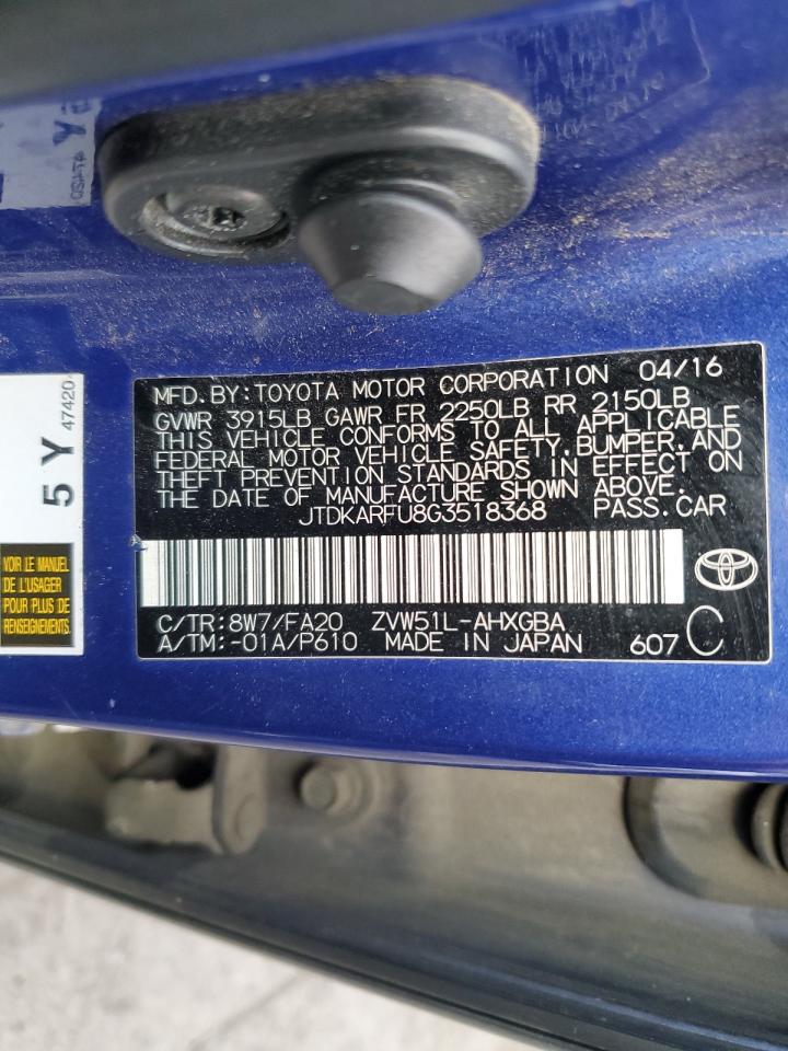 JTDKARFU8G3518368 2016 Toyota Prius