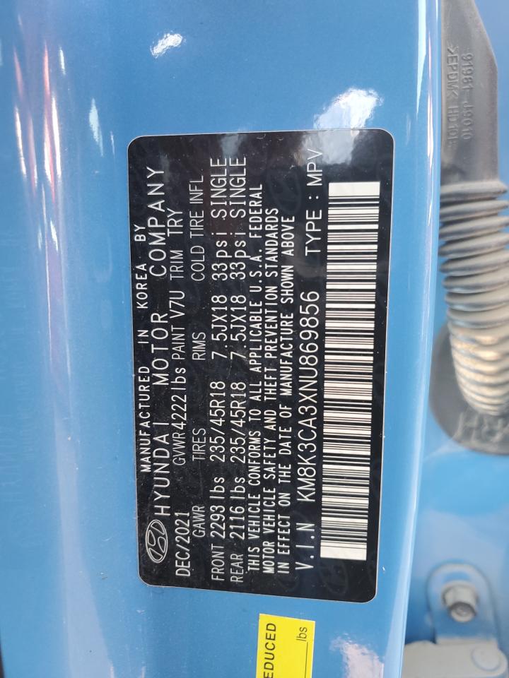 2022 Hyundai Kona N Line VIN: KM8K3CA3XNU869856 Lot: 75664604