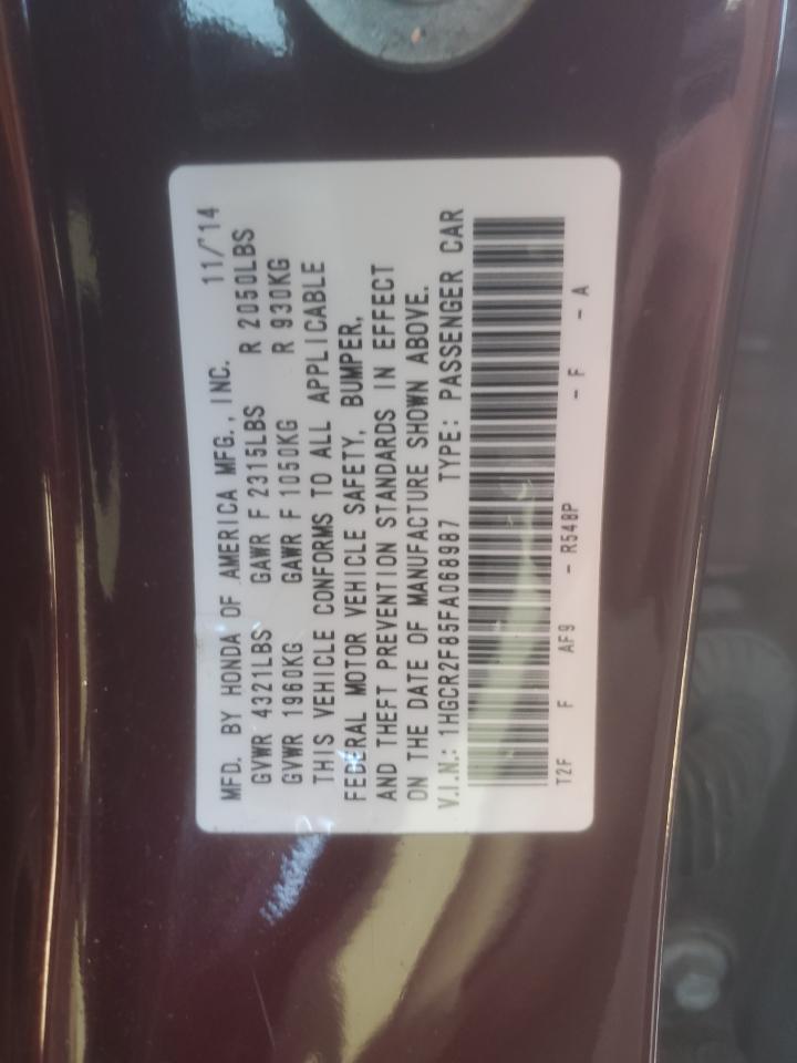 1HGCR2F85FA068987 2015 Honda Accord Exl