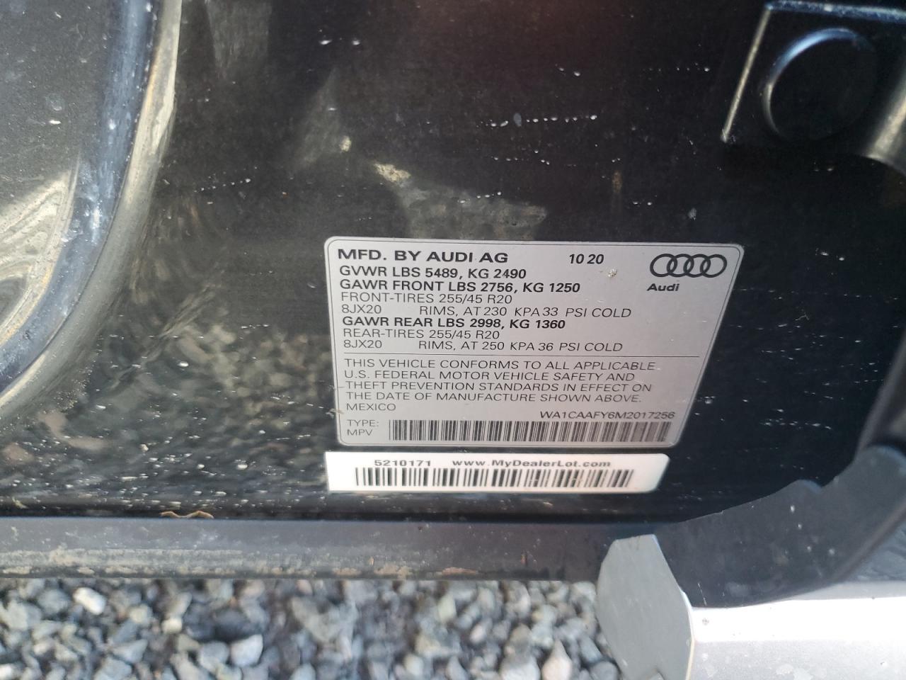 WA1CAAFY6M2017256 2021 AUDI Q5 - Image 13