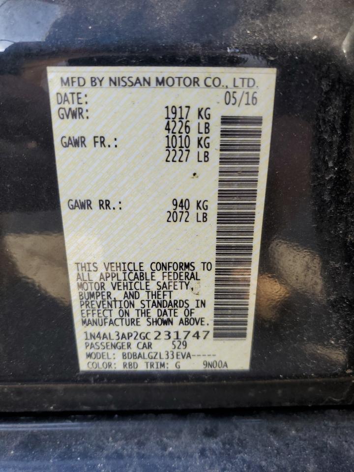 1N4AL3AP2GC231747 NISSAN ALTIMA 2016